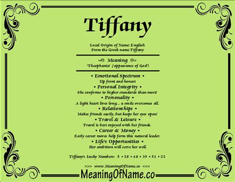 define tiffany name mean